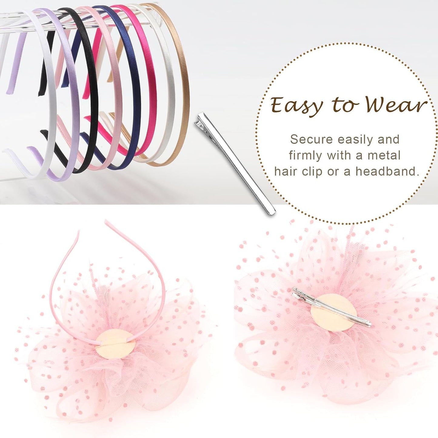 DRESHOW Fascinators Hat Flower Mesh Ribbons Feathers on a Headband and a Clip Tea Party Headwear for Girls and Women - Colors B