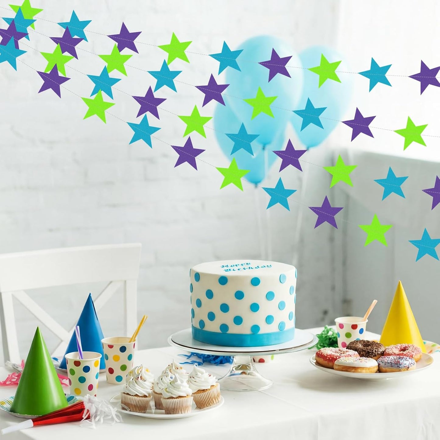 Patelai Glitter Star Garland Banner 2026 Graduation Decor 130 Feet Star Hanging Banner Twinkle Backdrop for Party Birthday Classroom Wedding Supplies(Gold)