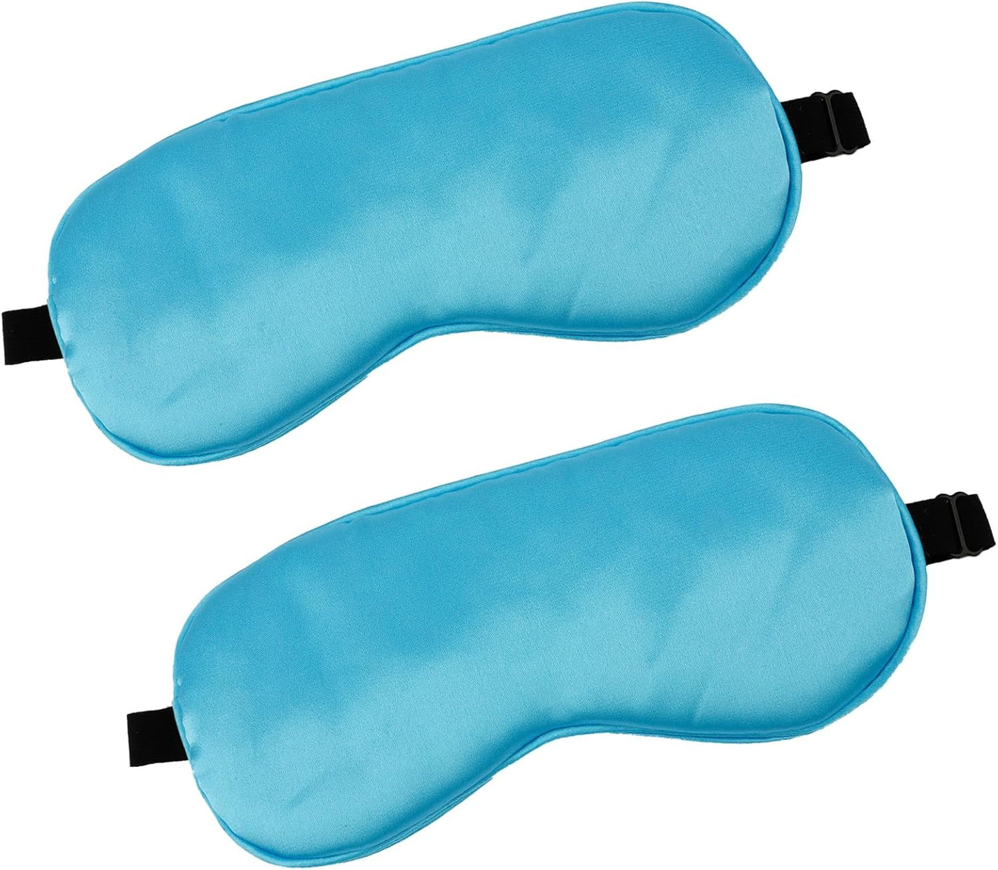 2 PCS Black Satin Sleep Masks, Adjustable Silk Eye Mask for Sleeping, Blind Folds Soft Breathable Blindfold for Adults Couples Play Party Games Airplane Travel Essentials Eye Covers Patches Night Mask
