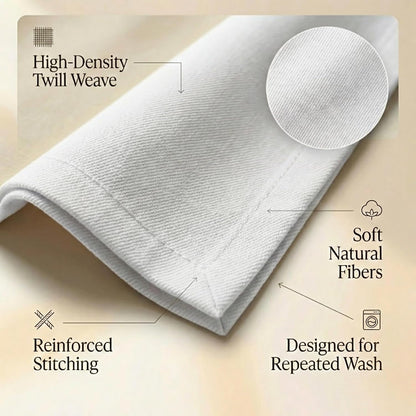 ACCENTHOME Natural Cotton Linen Napkin Set of 12 18x18 inch Dinner Napkins - Washable Soft Premium Hotel Quality Reusable Hemmed Edges Napkins Perfect Table Linens for Family Dinners, Weddings