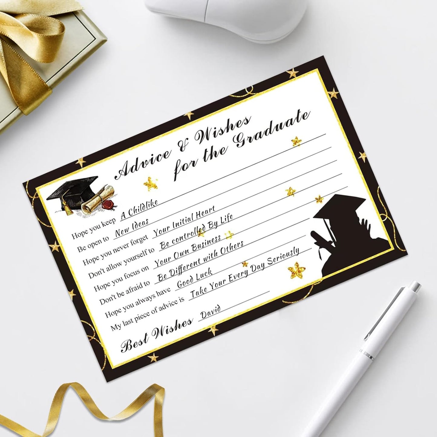 Graduation Advice Cards - 50-Pack Graduate Party Supplies 2026 Advice for the Graduate Decorations Party Favors Table Games Personalized Graduations Cards