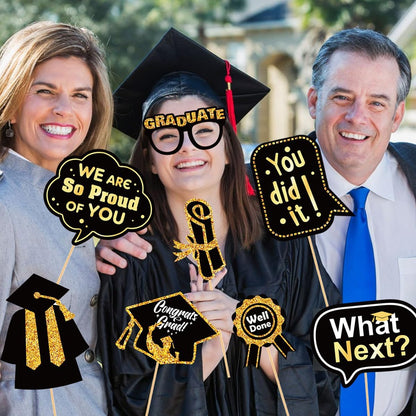 30 Pcs Graduation Photo Booth Props 2026,Grad Party Supplies for College, Graduation Deco Class Favors Supplies, Party Decorations Set Picture Props