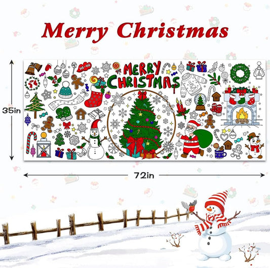 SPERINGEEN Summer Tablecloth Decorations, Coloring Games Kids Summer Activities Crafts Poster Pages Banner Table Cover Party Favors for Family or Classroom School Party Decor
