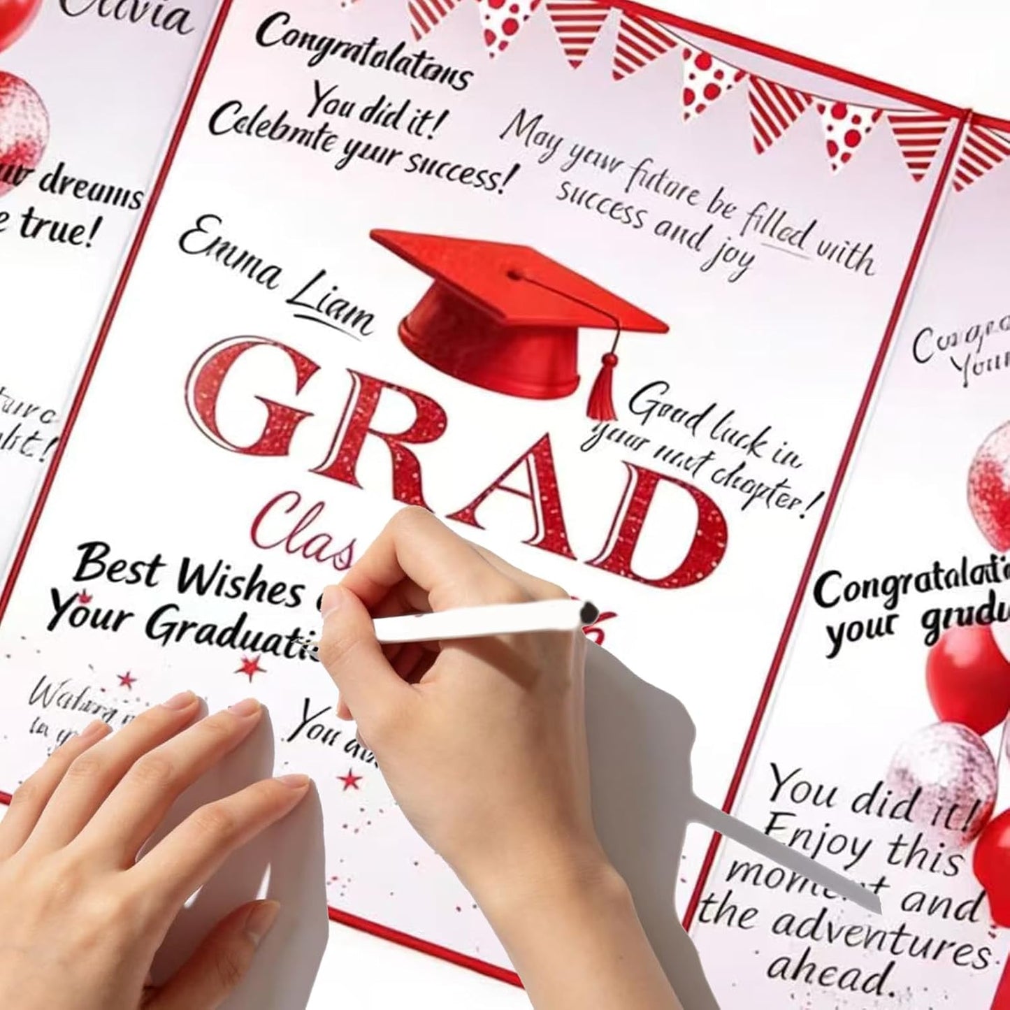 Green Graduation Party Decorations Class of 2026 - Extra Large 22" x 14" Graduation Guest Book to Sign Signature Board for Graduation Gifts Congrats Grad Party Favors Supplies Decor Keepsake