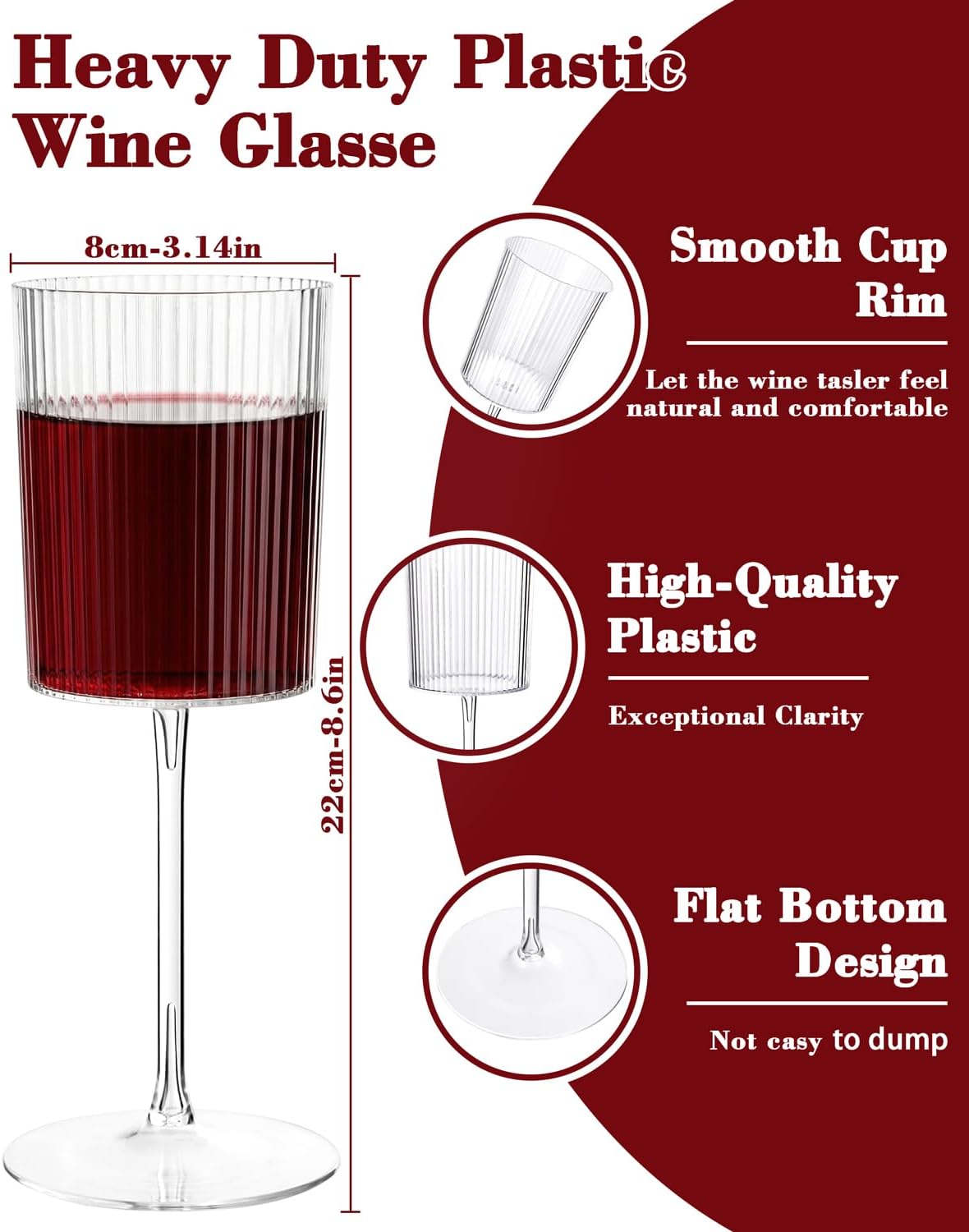Ciaell 36 Pack Plastic Champagne Flutes - 6 Oz Disposable Champagne Glasses - Square Clear Plastic Toasting Glasses for Party Birthday Anniversary Wedding