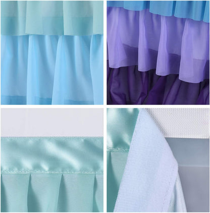 Pastel Rainbow Table Skirt Ruffle Party Tablecloth for Rectangle Table 6ft Birthday Party Baby Shower