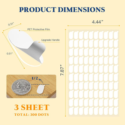 100Pcs Adhesive Glue Stick Dots Double Sided Sticky Tack Removable - Clear Museum Mounting Putty No Damage for Wall Decor, Figurine, Poster, No Trace Dots - Strong Adhesive Dots for Balloon & Crafts