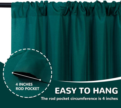 MEETSKY Black Backdrop Curtains for Parties - 10ft x 8ft Party Photo Background Curtain Rod Pocket Fabric Drapes Panels for Boys Birthday Holiday Home Halloween Decoration, 5ft x 8ft, 2 Panels