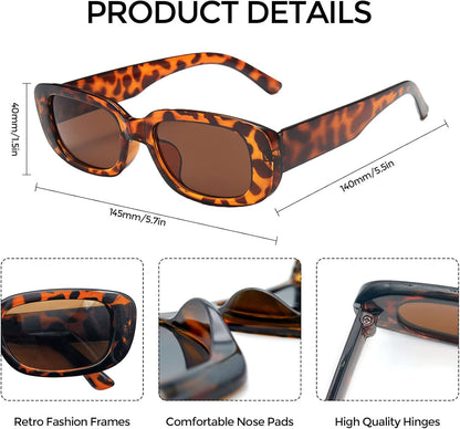 SUNOVELTIES 10 Pack Rectangle Sunglasses for Women Retro Narrow Square Glasses 90s Aesthetic Vintage Eyewear Uniex Adult
