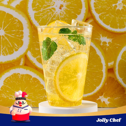 JOLLY CHEF 12 oz Clear Plastic Cups, 100 Pack Heavy-duty Party Glasses, Disposable Plastic Cups for Halloween,Thanksgiving Day, Christmas Party