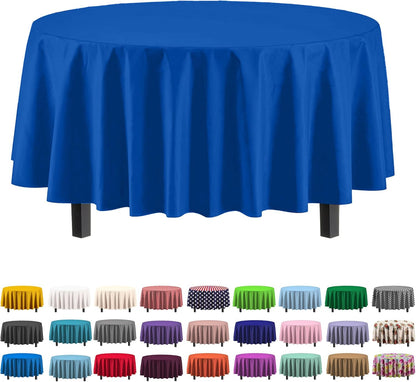 Exquisite Party Solids 6-Pack Premium Plastic Tablecloth 54in. x 108in. Rectangle Plastic Table Cover - Navy
