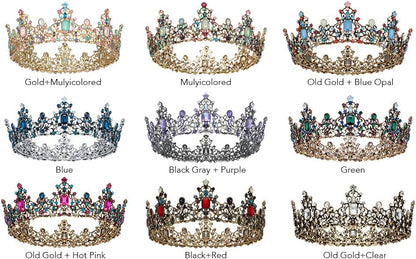 SWEETV Queen Crown for Women - Baroque Wedding Tiaras and Crowns,Jeweled Tiara Crown,Prom Birthday Halloween Hair Accessories