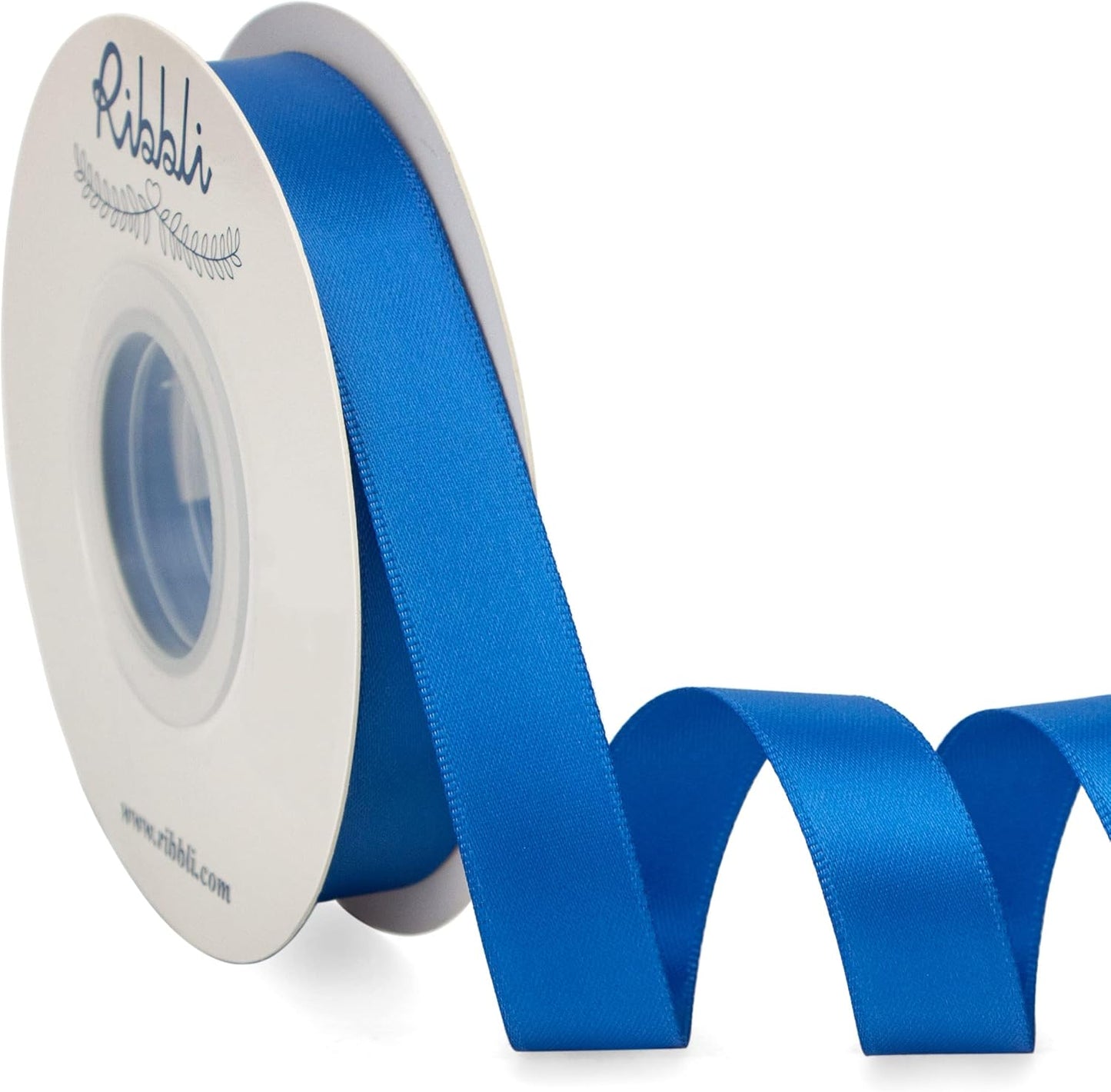 Ribbli Double Faced White Satin Ribbon,3/8” x Continuous 25 Yards,Fabric Ribbon use for Bows Bouquet,Gift Wrapping,Floral Arrangement
