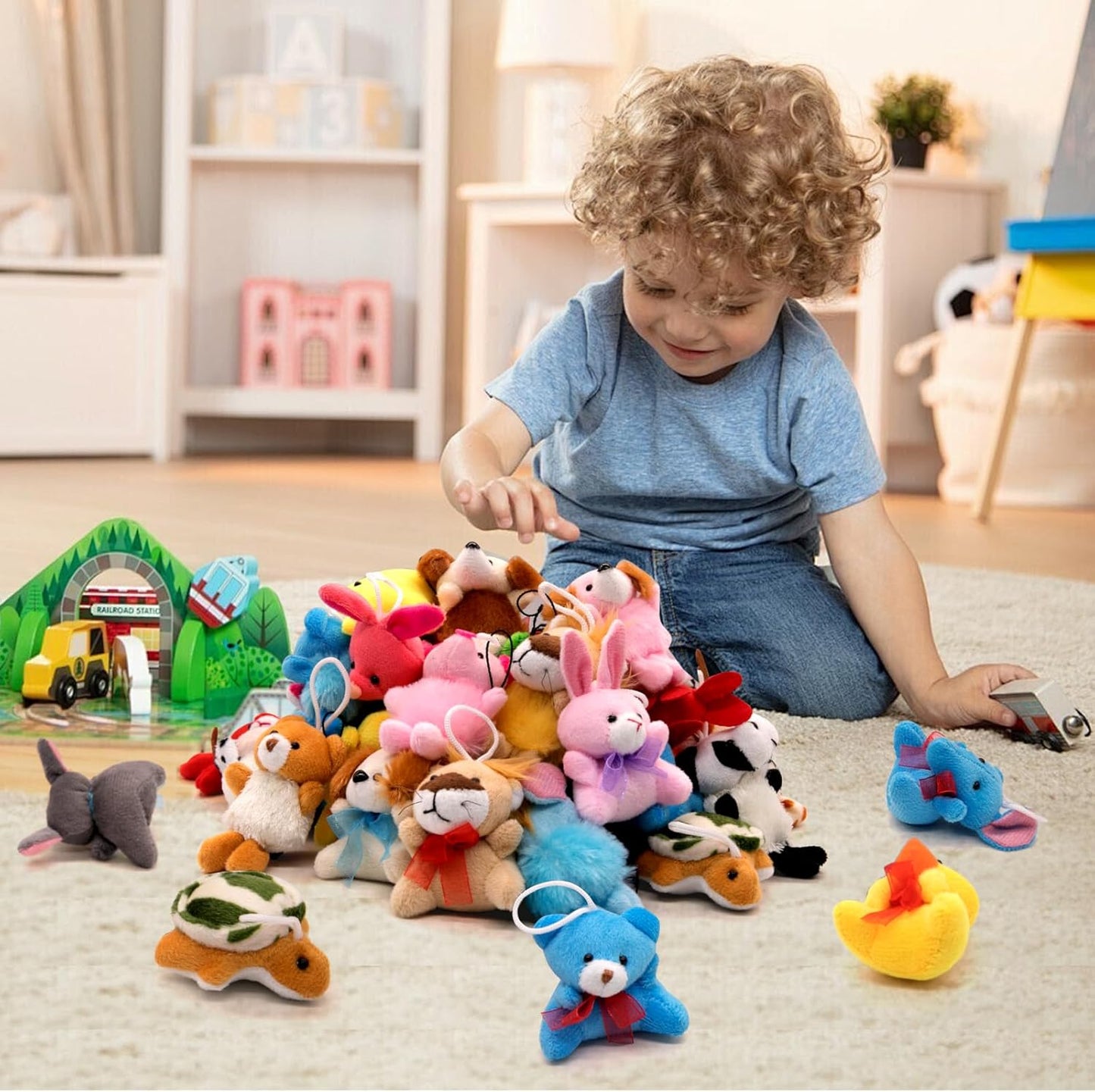 JoyRapt 24 Pack Small Stuffed Animals Bulk Gifts for Kids (2.3/2"-2.5/3.5" Each), Birthday Party Favors Toys for Classroom Prizes, Goodie Bag Pinata Fillers, Carnival Treasure Box Toys (24PCS)