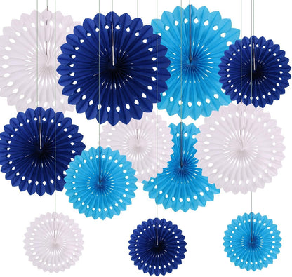 12PCS Colourful Paper Fans Party Decorations,Rainbow Hanging Ceiling Honeycomb Round Tissue Paper Fans for Mexican Engagement Fiesta Cinco De Mayo Party Decorations