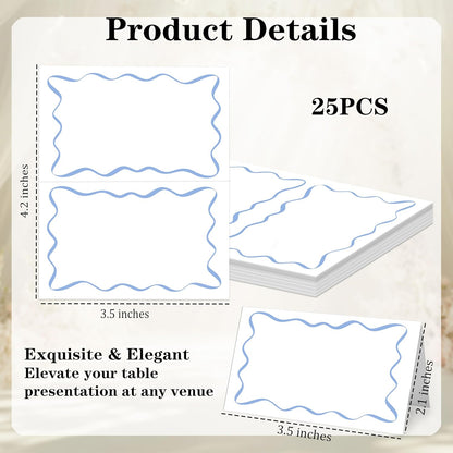 Mermaid Place Cards for Table Setting, 2 x 3.5" Escort Cards, 25 Under The Sea Tent Cards Food Label for Dinner Party, Wedding, Bridal Shower, Baby Shower, Birthday Party Supplies