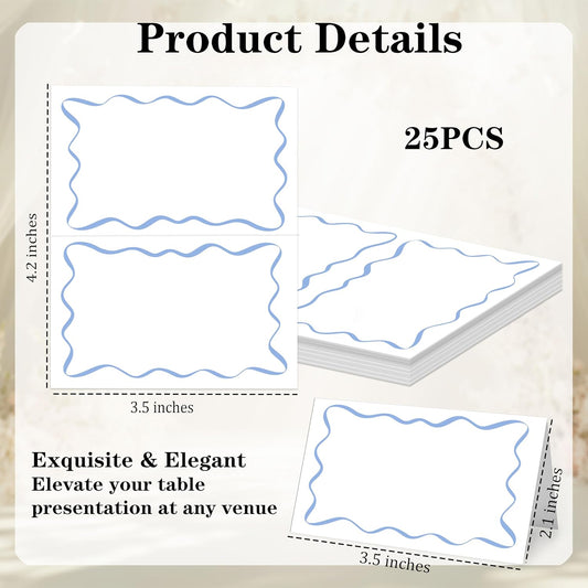 Mermaid Place Cards for Table Setting, 2 x 3.5" Escort Cards, 25 Under The Sea Tent Cards Food Label for Dinner Party, Wedding, Bridal Shower, Baby Shower, Birthday Party Supplies