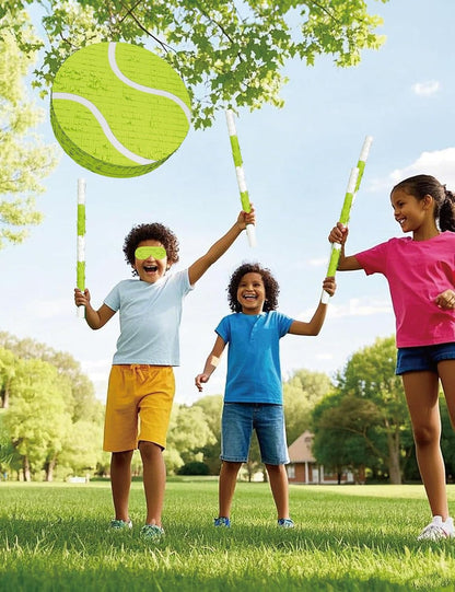 Soccer Piñata – Includes Wooden Stick, Blindfold, and Confetti – 13"x13"x3" – Perfect for Sports Party Decorations and Soccer Pinatas for Birthday Party