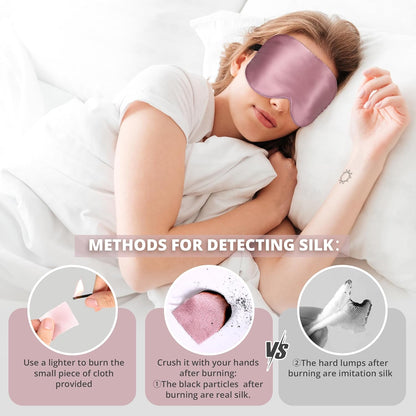 Silk Eye Mask with Adjustable Strap, Satin Blackout Sleeping Mask for Men&Women, Comfortable Blindfold Eyeshade for Night Sleep(Blue)