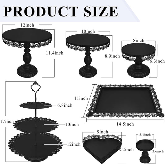 Set of 9 Cake Stands Metal Cupcake Stand Set Multiple Styles Candy Fruit Display Tower Dessert Plate Cake Serving Tray for Birthday Party Wedding Anniversary Baby Shower Engagement (Gold)