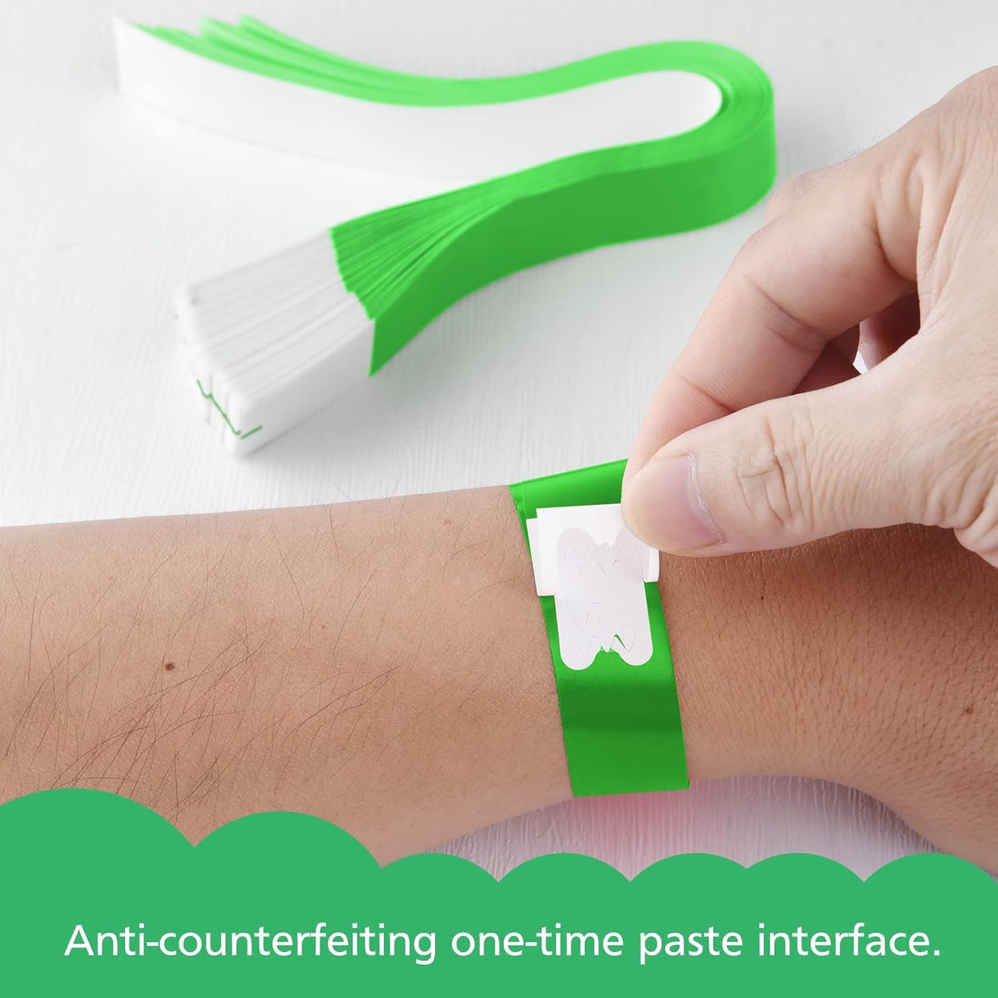 MIAHART Paper Wristbands for Events - 300 Pcs Gold Waterproof Party Arm Bands for Lightweight Concert Use