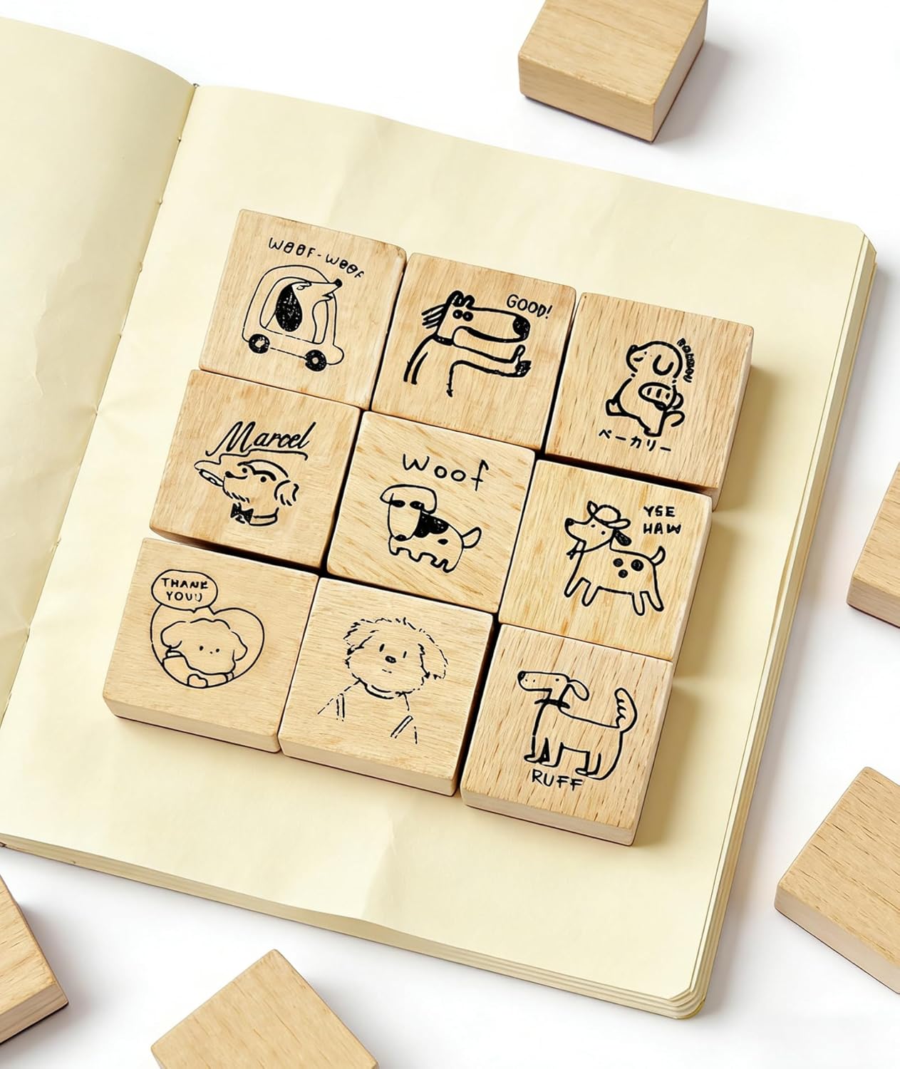 25pcs Mood Expression Wooden Rubber Stamps Kit, Cute Small Emoticon Theme Stamps for Decorative Diary Planner DIY Craft Scrapbook Card Making Letters Journal