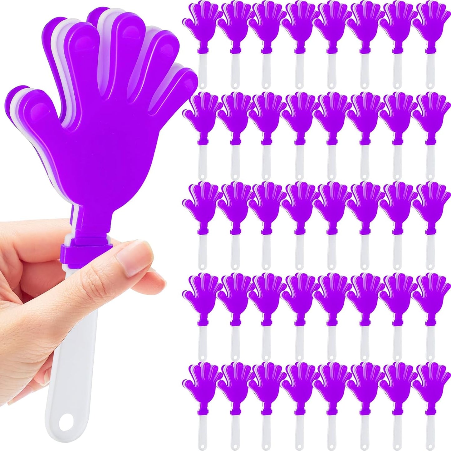 48 Pack Hand Clappers 7.5 Inch Noisemakers Bulk for Team Sports School Events Party Favors(Blue and White)
