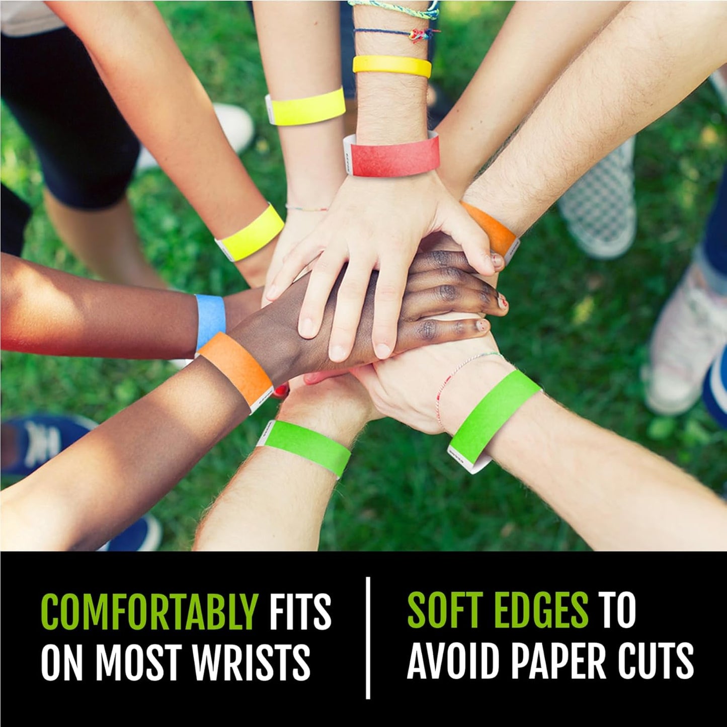 200 WristCo Neon Red Tyvek Wristbands for Events Tamper-Proof Design & Fluorescent Color Prevent Reuse Premium-Grade Bracelets for Hospital & Medical ID, Party & VIP Identification
