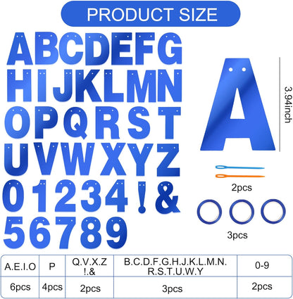BEISHIDA 116 PCS A-Z DIY Letter Banner Kit Make Your Own Banner Including 111 Letters and Numbers 3 Rope and 2 Threading Device,Customized for Birthday Graduation Wedding Decor Black