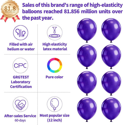 110pcs Black Balloon 12 inch, Black Latex Balloons for Birthday Party Baby Shower Wedding(with 2 Ribbons). - Colors B