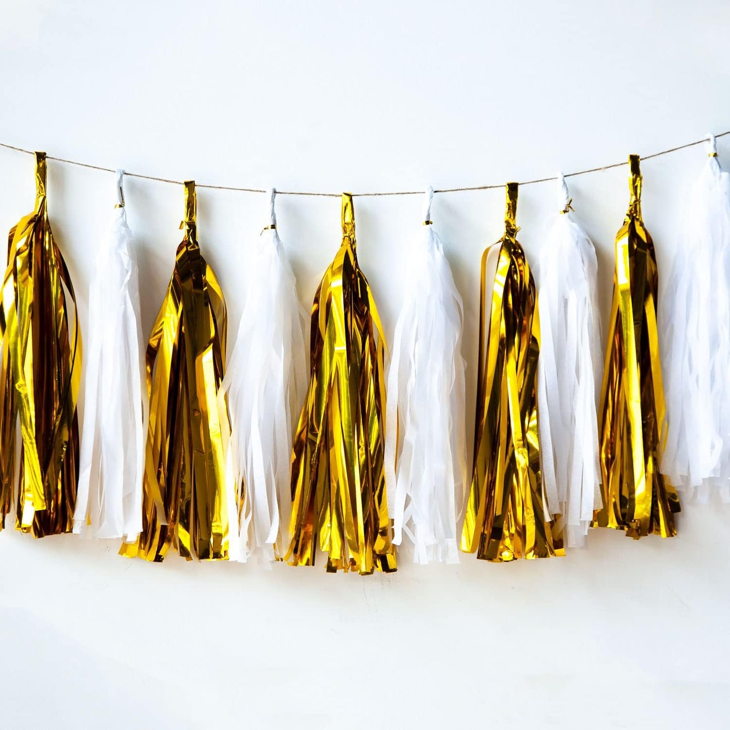 Pink and Gold Tassel Garland,Paper Tassel Banner,Table Decor,Pink and Gold Tissue Tassels Party Decor Supplies for Party,DIY Kits - (15 PCS)