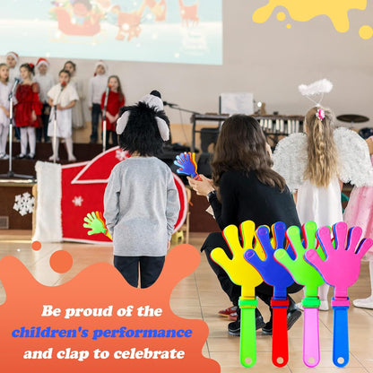 Sratte 80 Pcs 7.5 Inch Hand Clappers Noisemakers Bulk Clappers Noisemakers Party Favors Mini Hand Soundboard Plastic Noise Makers for Sporting Event Fiesta Birthday Reward Cheer Supplies (Multicolor)