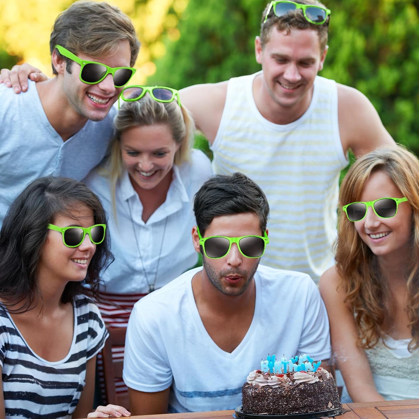 NEBURORA 6 Pack Black Sunglasses Bulk Retro Black Shades Party Sunglasses for Adult Men Women Summer Beach Party Accessories