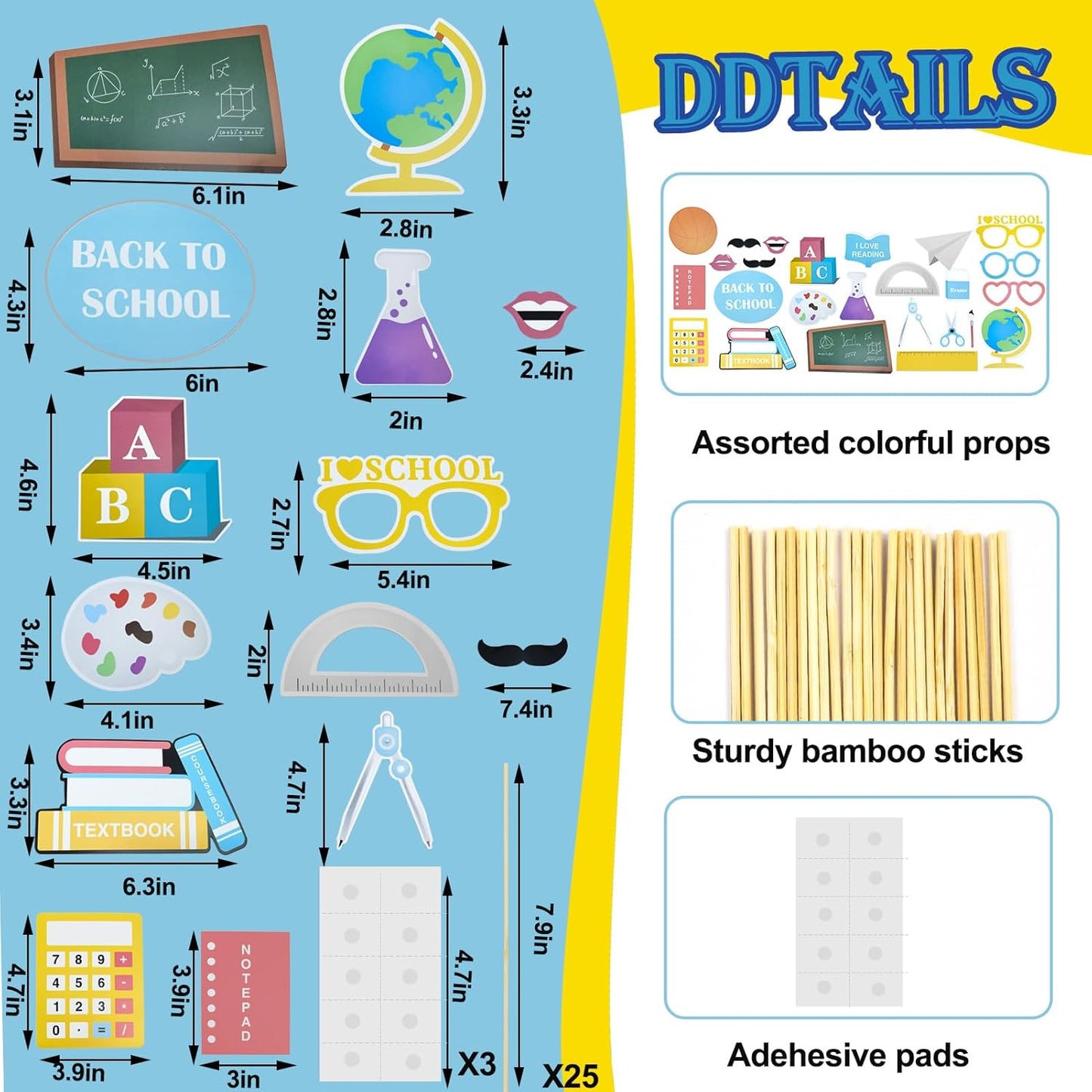 Back to School Photo Booth Frame Inflatable Apple Balloon Frame with 25pcs Photo Props, 40Inch Large First Day of School Selfie Photo Booth Backdrop Welcome Back to School Decorations Party Supplies