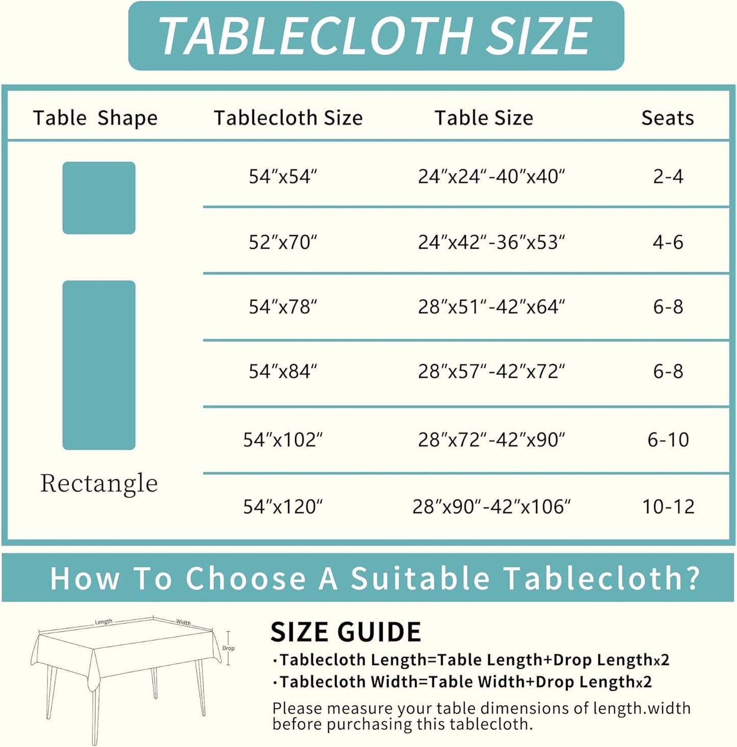 Rectangle Table Cloth,100% Waterproof Tablecloth Oil Proof Spill Proof Vinyl Table Cloth, Wipe Clean Plastic Table Cover for Dining, Camping, Indoor and Outdoor 52" x 70",Leaves