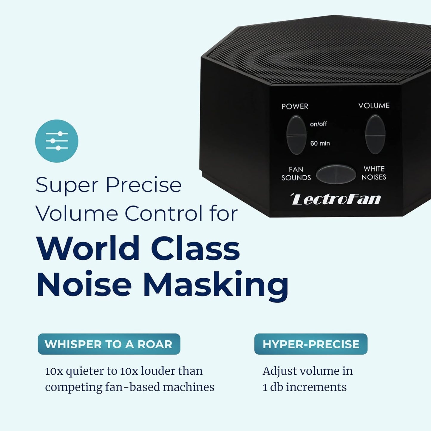 Adaptive Sound Technologies LectroFan Classic - Soothing Sound Machine for Sleep - Built-in Sleep Timer - Compact Design - Non-Looping Sounds - Speech Privacy - White