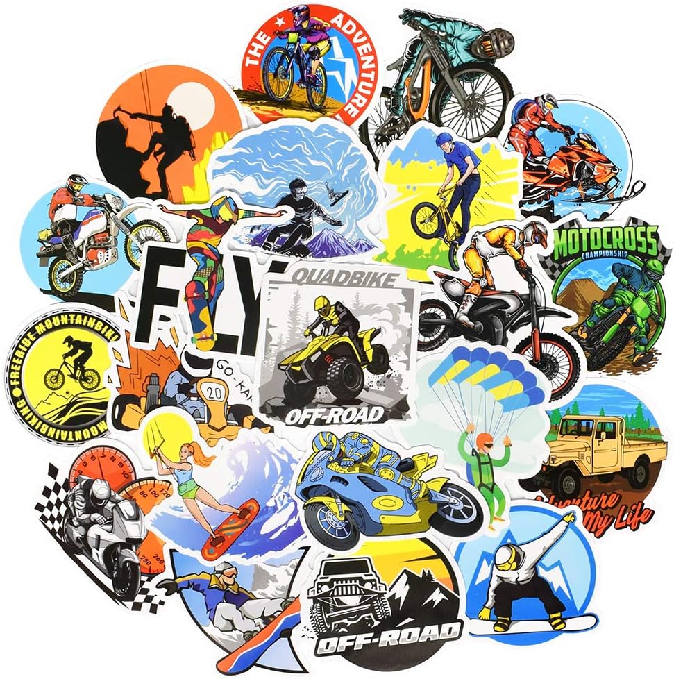 QTL Neon Stickers for Teens & Students Prizes, Waterproof Vinyl Party Favor Stickers, School Rewards, Water Bottle and Laptop, 50PCS - Colors A