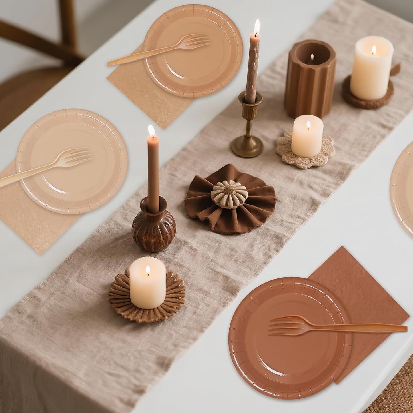 White and Gold Paper Plates Napkins Party Supplies,Disposable Gold Dot Paper Dessert Plates,105 PCS Birthday Plates and Napkins Party Supplies for Wedding(Serves 35 Guests 7")