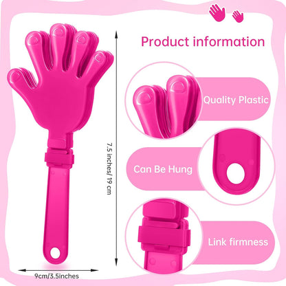 24 Pcs Orange Hand Clappers 7.5 Inch Clappers Noisemakers Noise Makers Party Favors Plastic Party Clapper for Sporting Events Cheers Ball Dance Basketball Football Noisemakers（Orange）