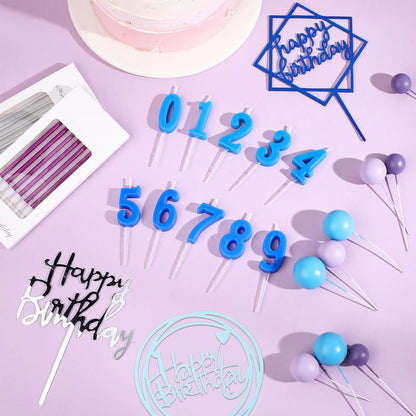 Yerliker 34 Pcs Happy Birthday Cake Toppers Decorations Birthday Candles DIY Cake Decor for Men Women Wedding Anniversary(Gold)