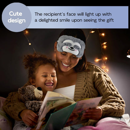 Christmas Reindeer Sleep Mask Cute Antler Eye Masks Sleeping Soft Plush Cartoon Blindfold Funny Animal Eye Cover Xmas Presents for Women Men (Xmas Reindeer,Brown)
