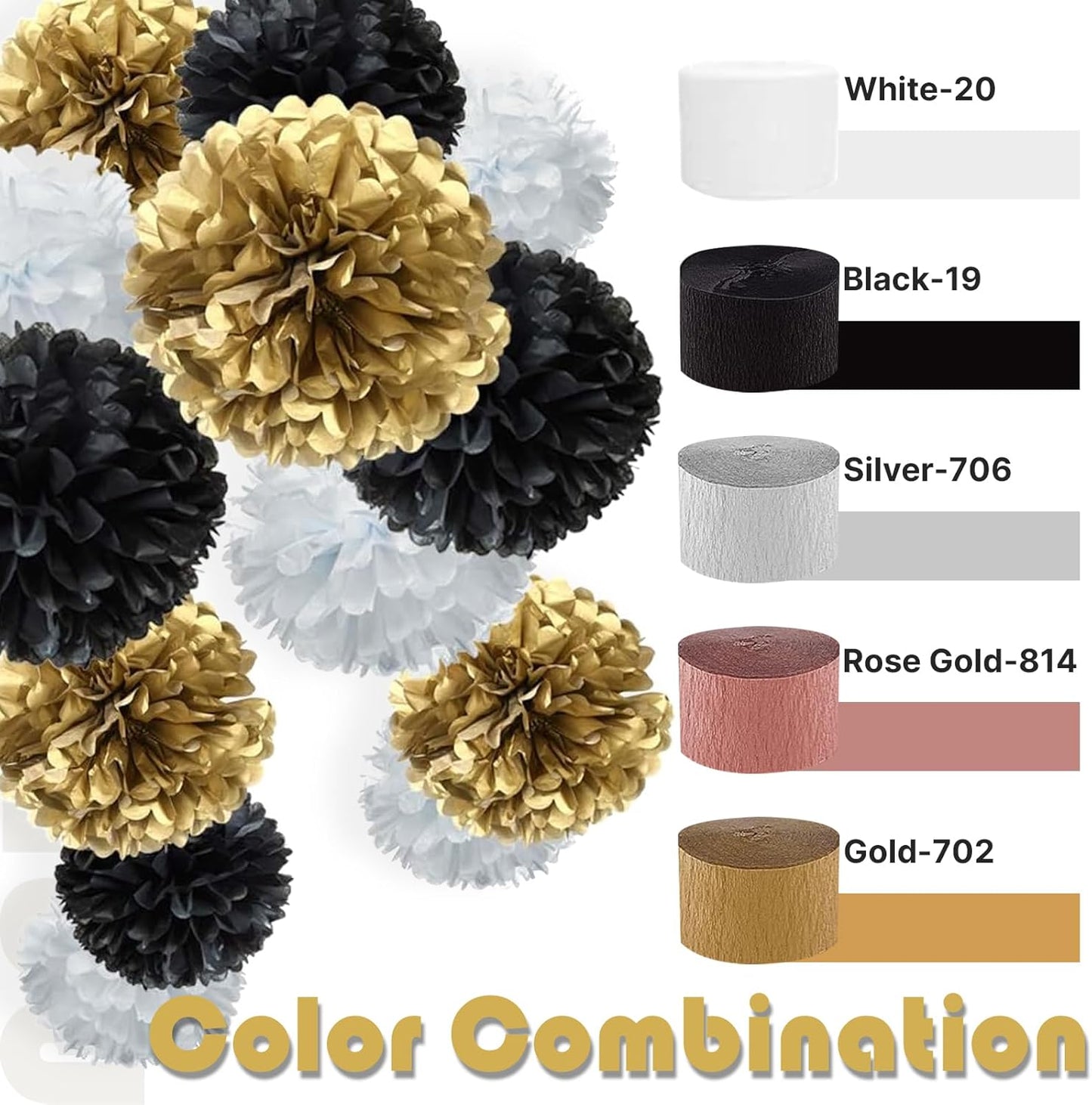 PartyWoo White Crepe Paper Streamers 10 Rolls 820 ft Pack of Pearl White Crepe Paper for Graduation Wedding Baby Shower Anniversary Gender Reveal Birthday Party Decorations (1.8 Inch x 82 Ft/Roll)