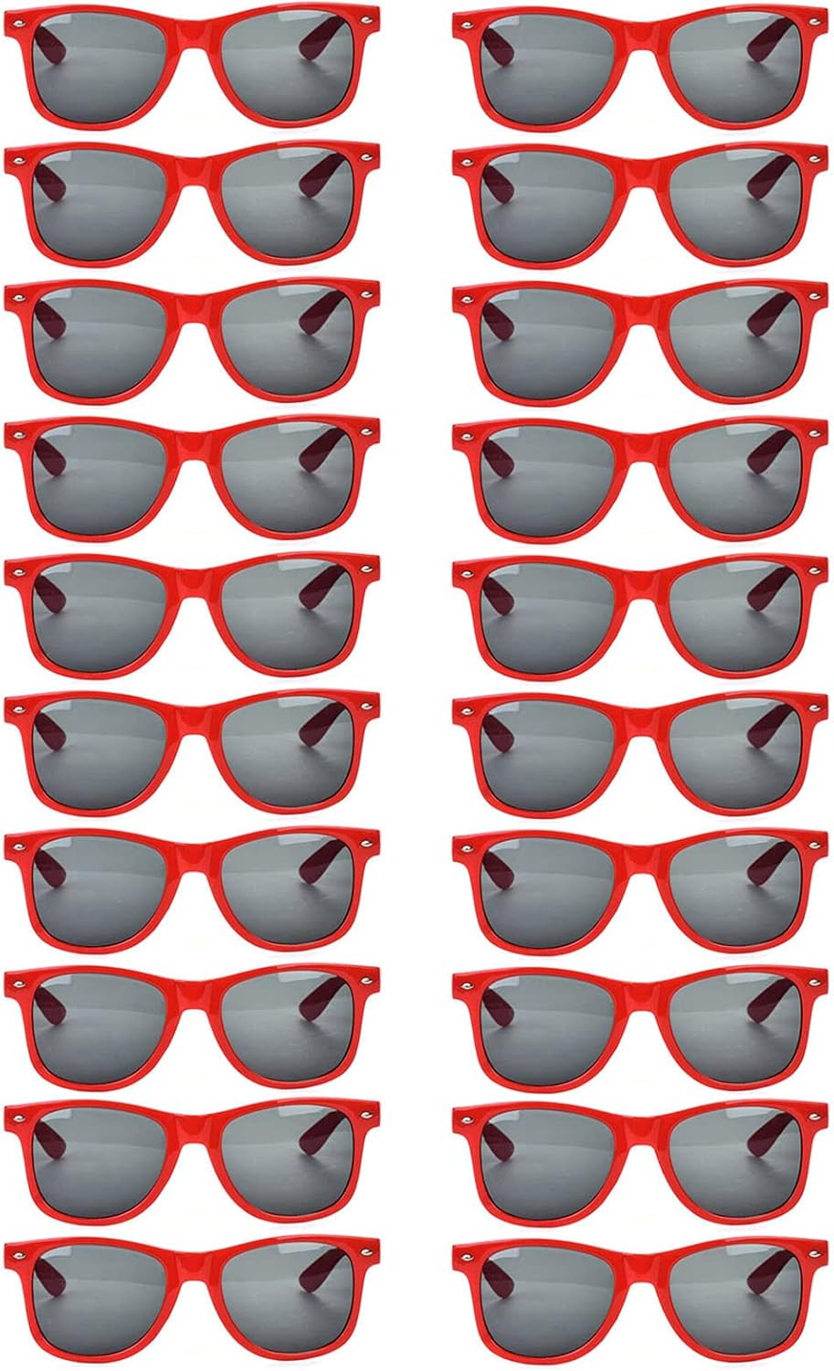 20 Pairs Bulk Sunglasses for Adult Retro 70s 90s Cheap Glasses (Black)