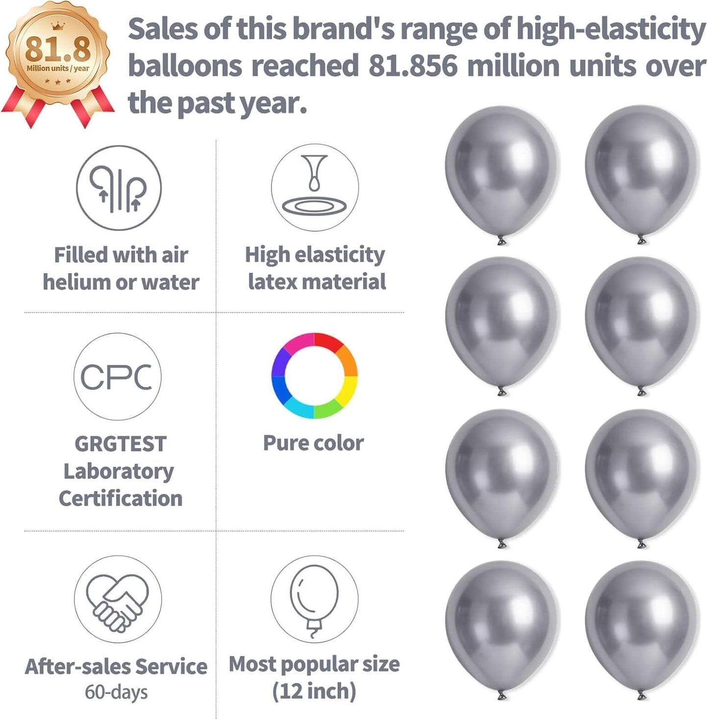 110pcs Black Balloon 12 inch, Black Latex Balloons for Birthday Party Baby Shower Wedding(with 2 Ribbons). - Colors A