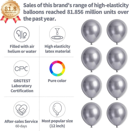 110pcs Black Balloon 12 inch, Black Latex Balloons for Birthday Party Baby Shower Wedding(with 2 Ribbons). - Colors A