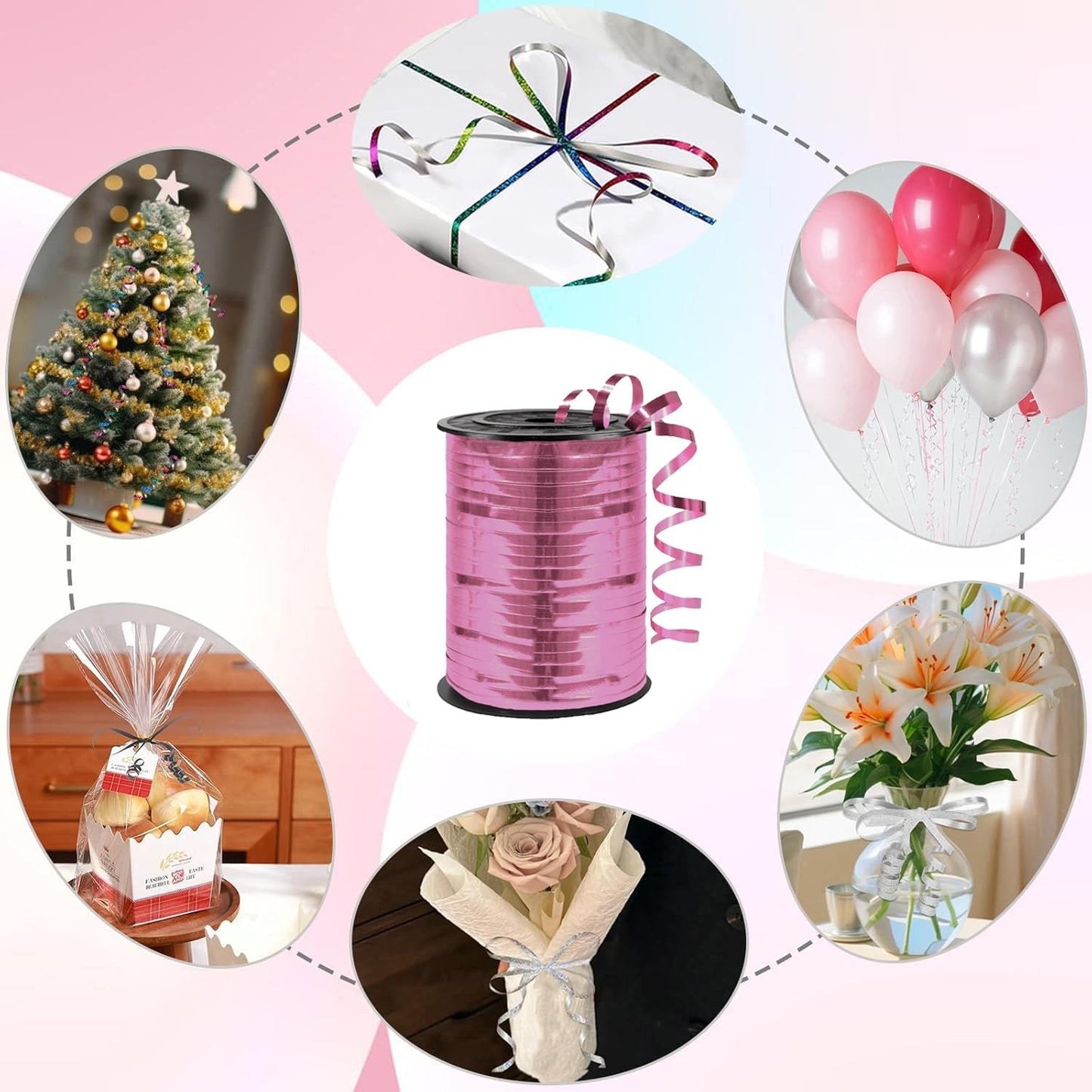 500 Yard Premium Burgundy Curling Ribbon,Curling Ribbon for Gift Wrapping Balloon for Party Birthday Wedding Decoration,Holiday Decorations Art Crafts, Florist Flower