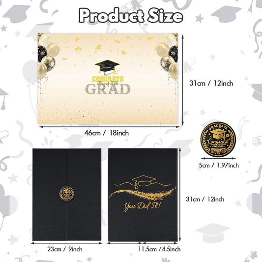 Graduation Guest Book 2026, Blue Gold Graduation Decorations Class of 2026 Graduates Sign in Book Signature Board Congrats Grad Decor Party Supplies, High School College Graduations Gifts for Her Him