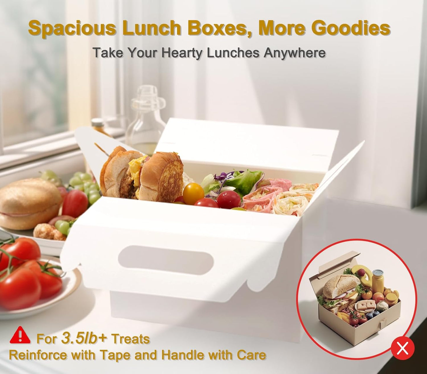Happyhiram 30 CT Large Welcome Boxes with Handles White, 9x6x6 Gable Gift Easter Boxes Cardboard Paper Party Favor Boxes Barn Style Carry Out Box Recyclable Paper Gift Packaging Boxes for Food Box Lunch Cookies Donuts Baby Shower Bridal Shower Wedding