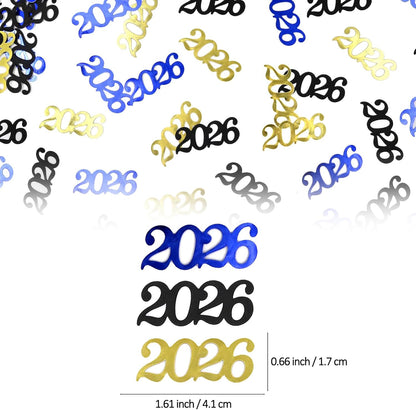 Gold Graduation Confetti Class of 2026, Glitter 2026 Confetti 120pcs for Graduation Party Decorations and New Years Eve Party Supplies 2026.