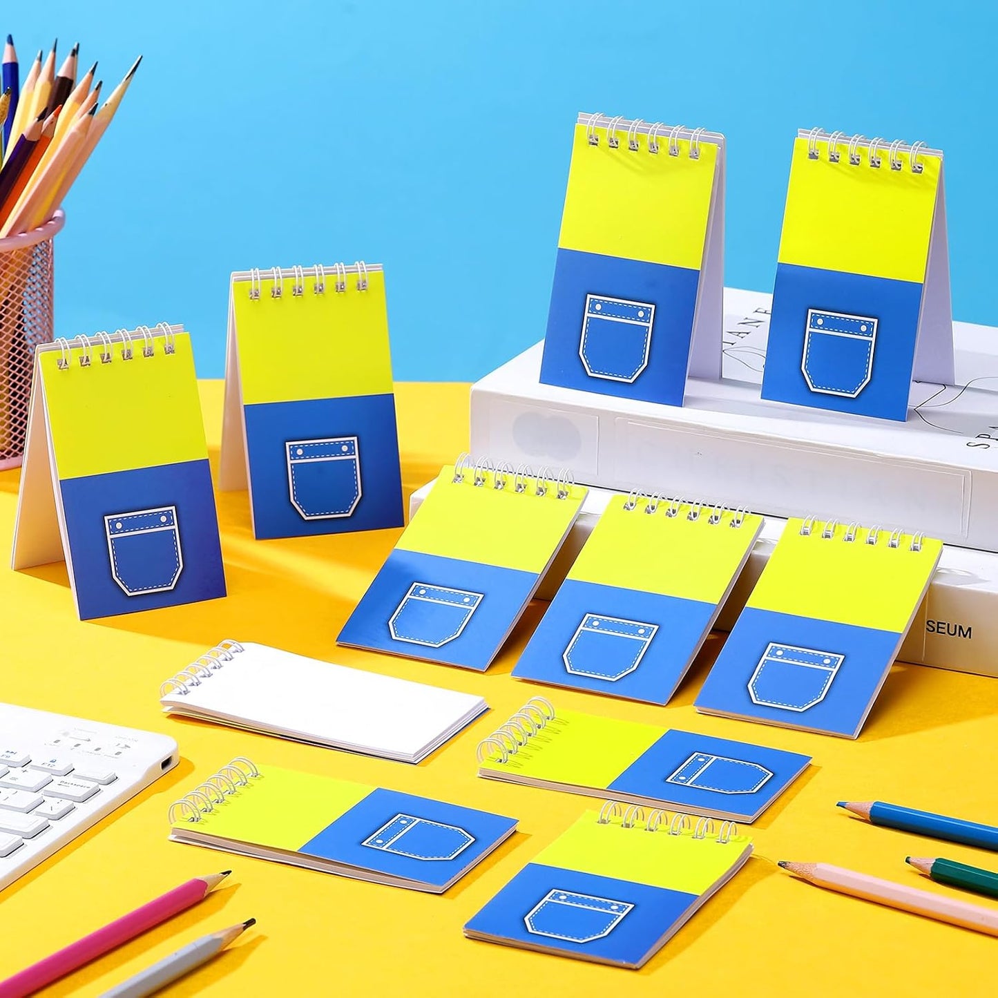 Eaasty 24 Packs Mini Cartoon Animation Party Favors Notebooks Red Cartoon Game Party Notepads Set Anime Themed Spiral Pocket Notepads for Boys Girls Classroom Birthday Office Party Favors